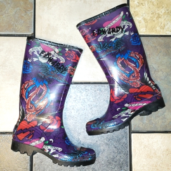 Ed Hardy Shoes - Vintage Y2K Ed Hardy Rain Boots
